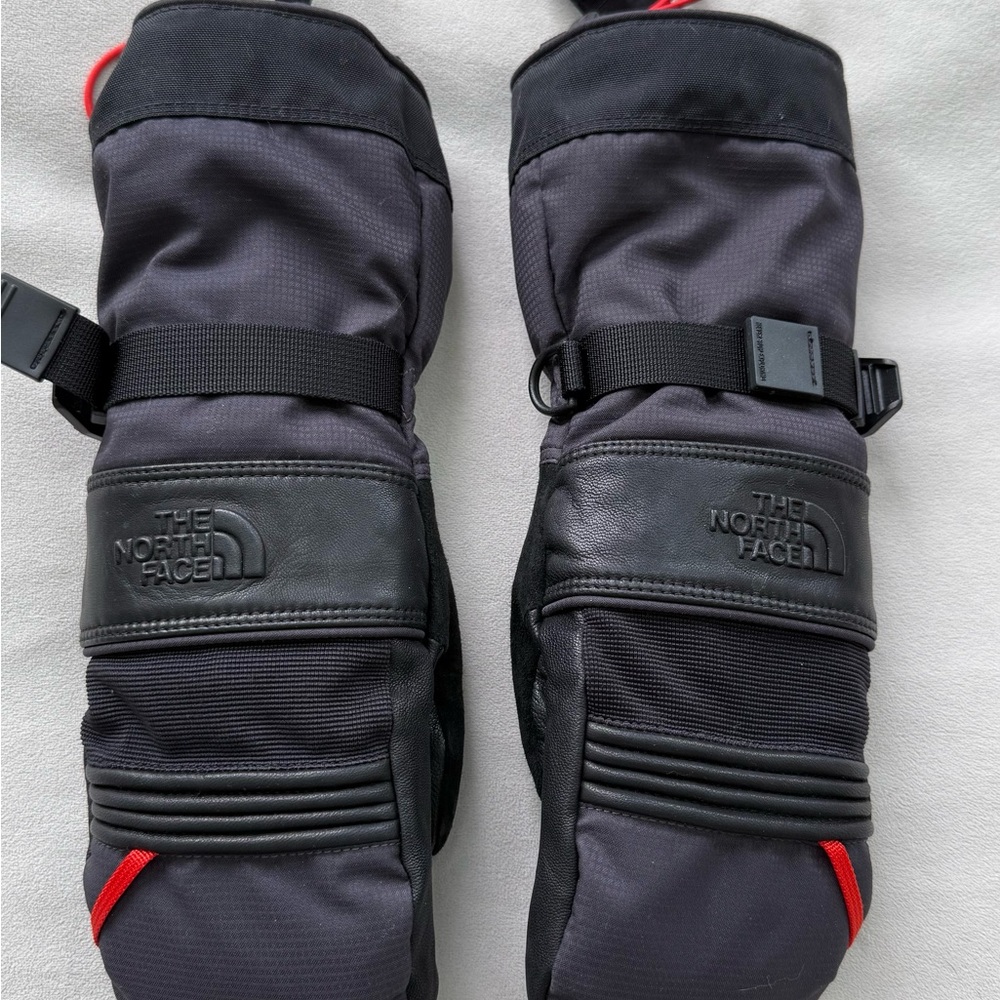 The North Face Black and Red Winter Mittens